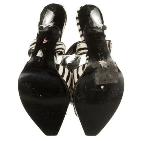 Givenchy Zebra Rhinestone Hair Print Stilletto Heels Size 40 9 - Picture 5 of 5